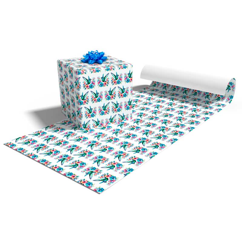 Custom print your artwork, graphics or even photos on gift wrapping paper.